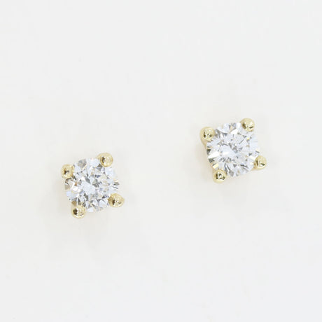 9ct Yellow Gold 4 Claw Laboratory Grown Diamond Stud Earrings 0.29ct