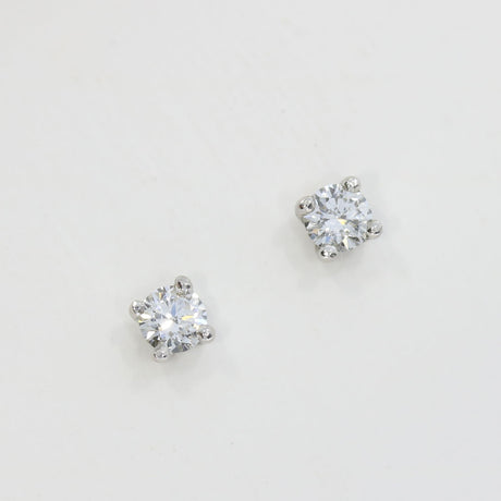 9ct White Gold 4 Claw Set Laboratory Grown Diamond Stud Earrings 0.26ct