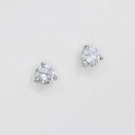 9ct Yellow & White Gold 3 Claw Set Laboratory Grown Diamond Stud Earrings 0.50ct