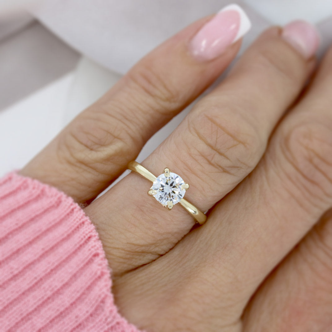 9ct Gold Brilliant Cut Lab Grown Diamond Solitaire Ring 1.00ct