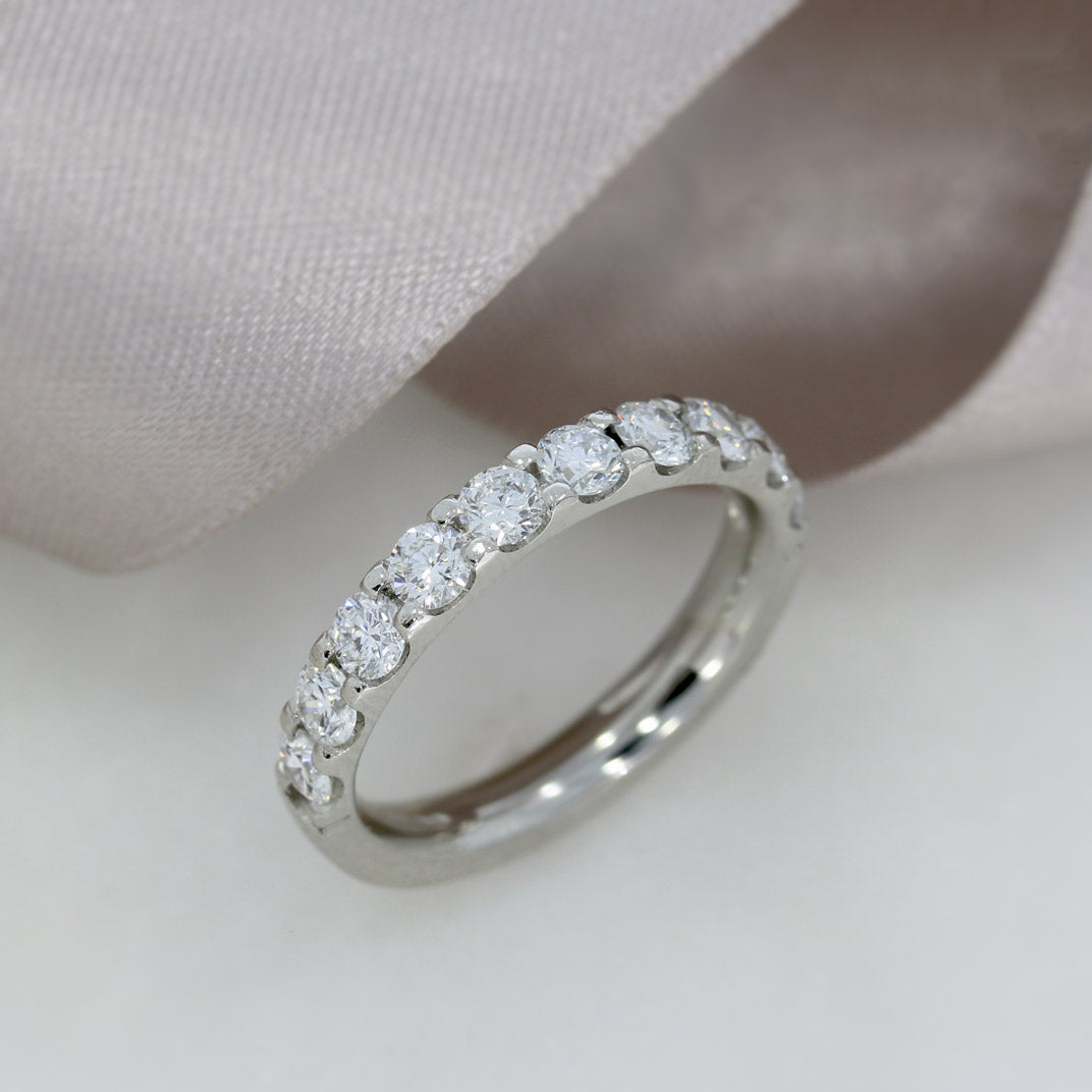 Platinum Claw Set Lab Grown Diamond Eternity Ring  Diamond Weight: 1.00ct