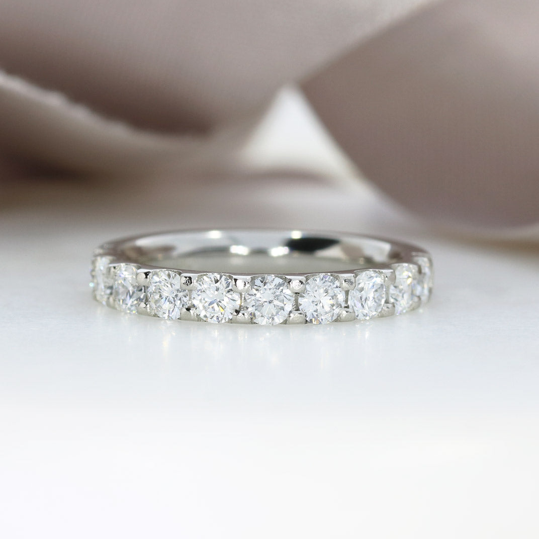 Platinum Claw Set Lab Grown Diamond Eternity Ring  Diamond Weight: 1.00ct