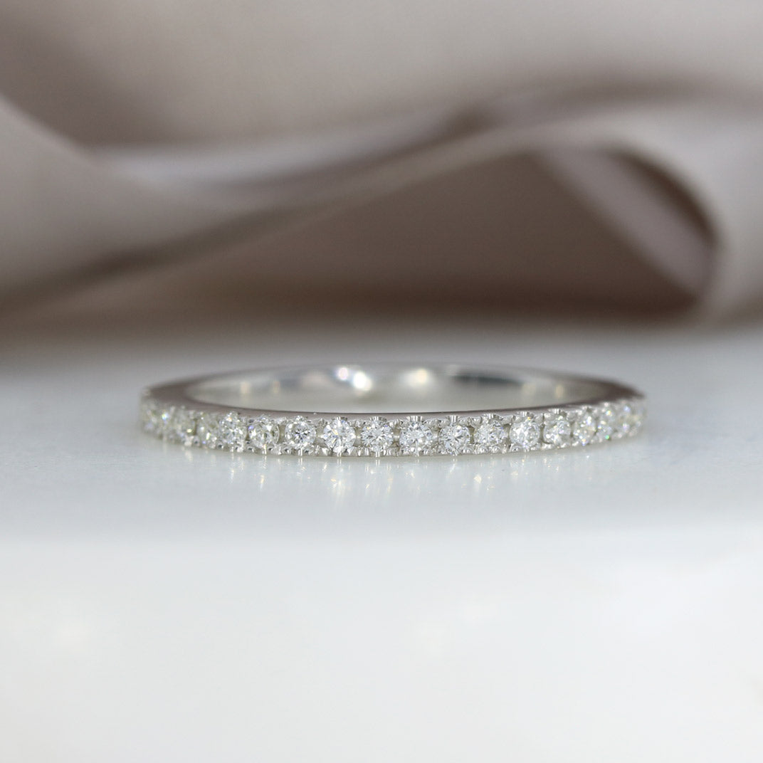 9ct White Gold 2mm Claw Set Laboratory Grown Diamond Eternity Ring  0.25ct