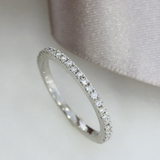 9ct White Gold 2mm Claw Set Laboratory Grown Diamond Eternity Ring 0.25ct