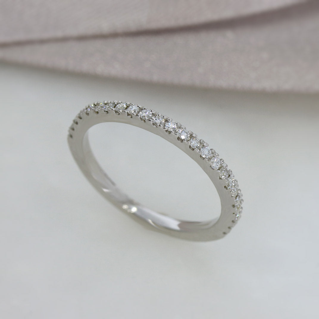 9ct White Gold 2mm Claw Set Laboratory Grown Diamond Eternity Ring  0.25ct
