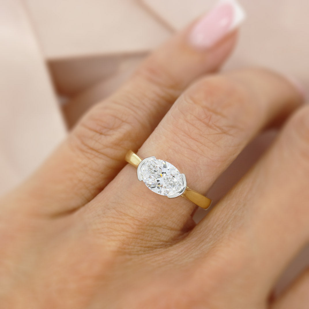 18ct Yellow Gold & Platinum Certified Lab Grown Diamond Solitaire Ring 1.53ct D VS1