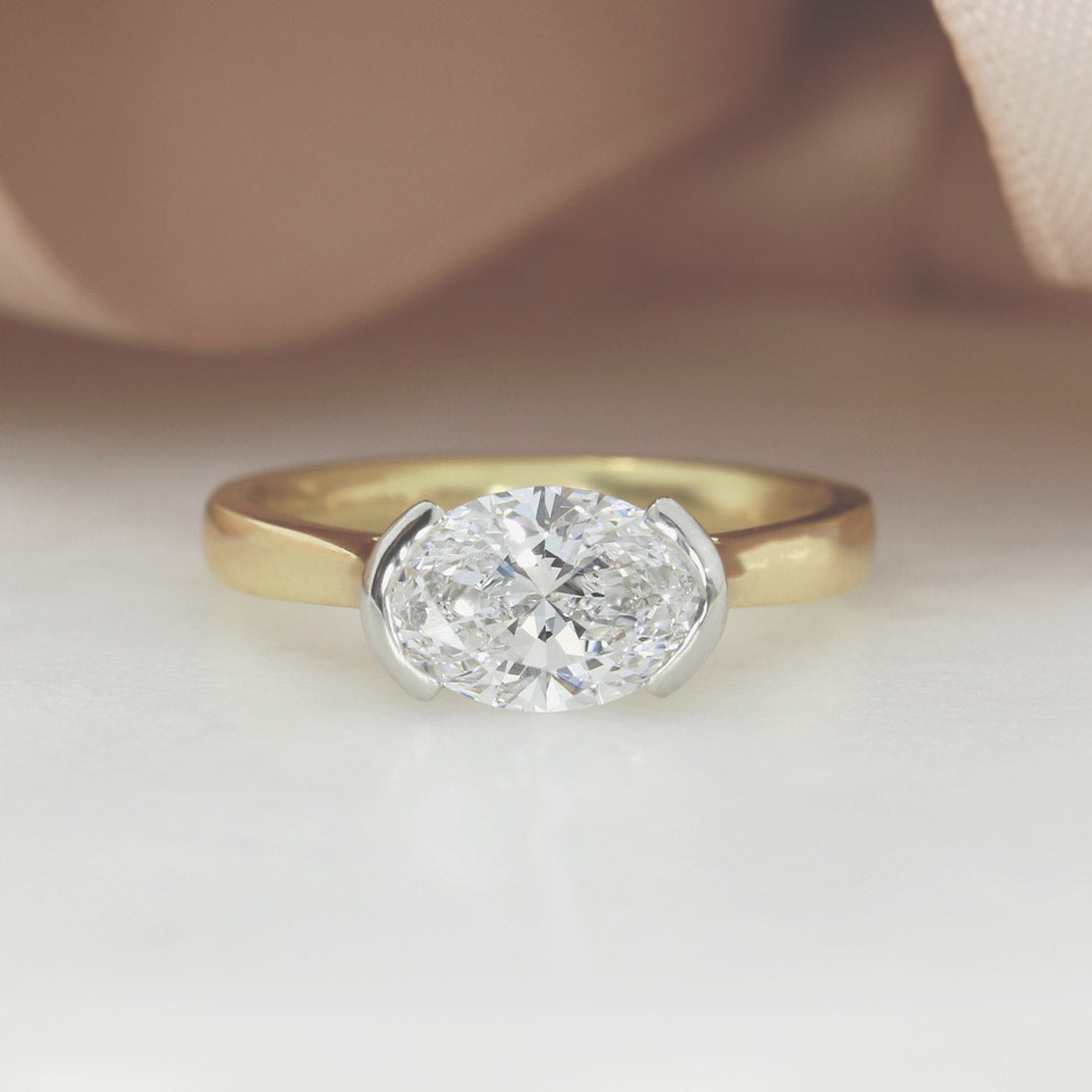 18ct Yellow Gold & Platinum Certified Lab Grown Diamond Solitaire Ring 1.53ct D VS1
