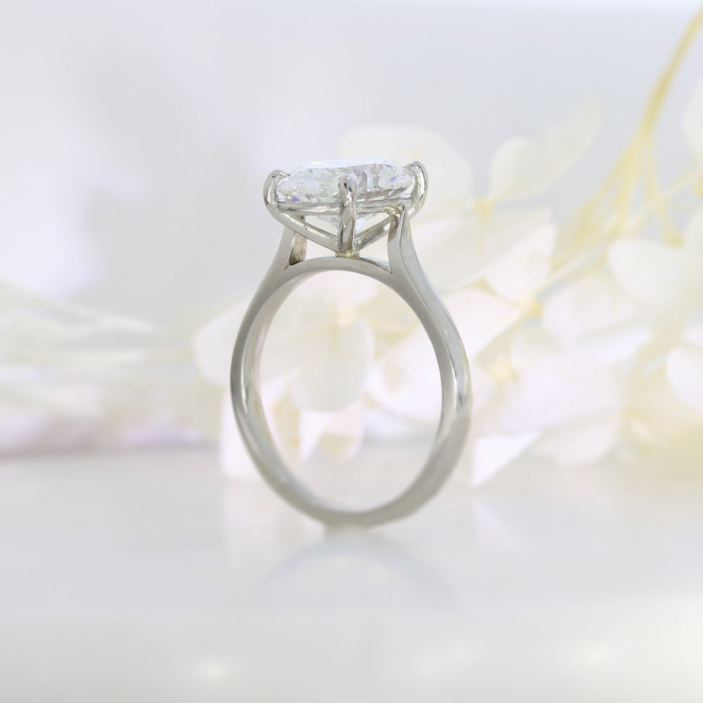 Platinum Oval Brilliant Cut Certified Lab Grown Diamond Solitaire Ring 3.50ct