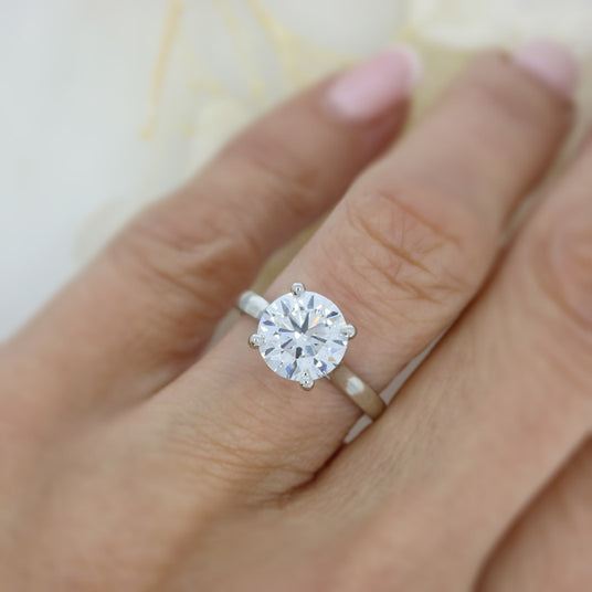 Platinum Brilliant Cut Certified Lab Diamond Solitaire Ring 3.06ct D VS2