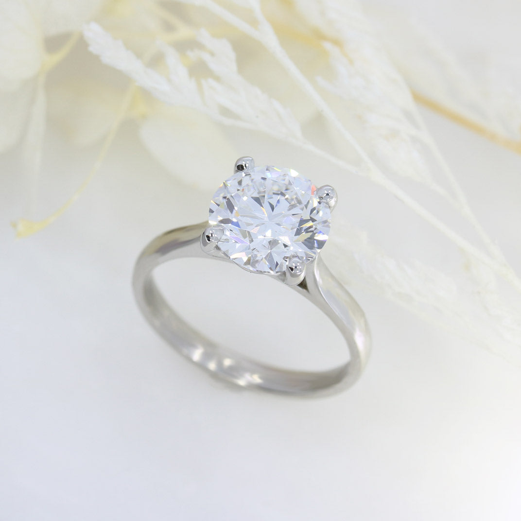 Platinum Brilliant Cut Certified Lab Diamond Solitaire Ring 3.06ct D VS2