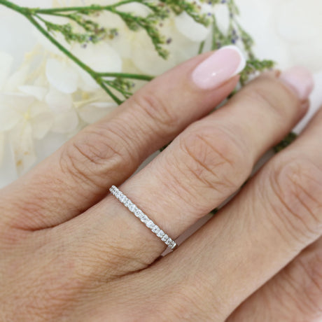 Platinum Claw Set Laboratory Grown Diamond Eternity Ring 0.27ct