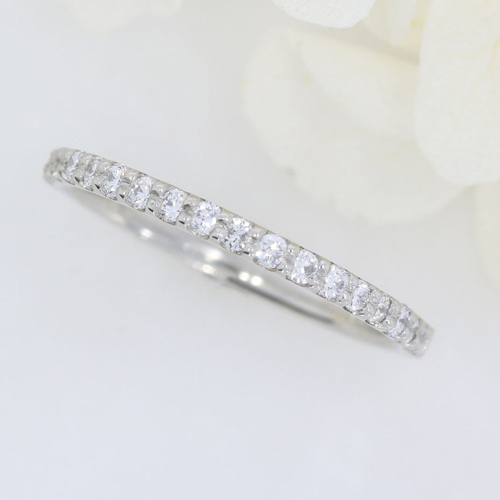 Platinum Claw Set Laboratory Grown Diamond Eternity Ring 0.27ct