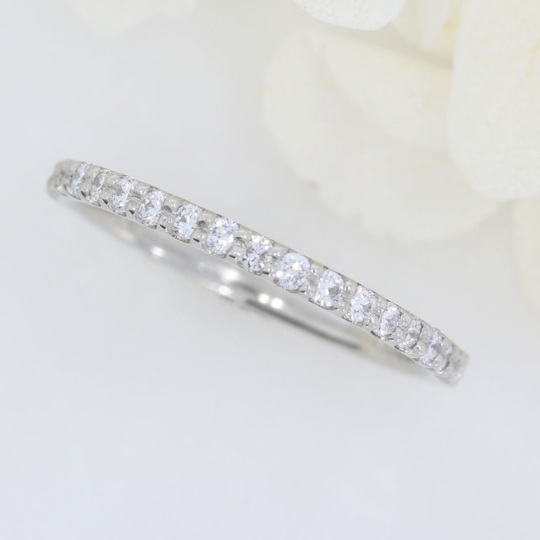 Platinum Claw Set Laboratory Grown Diamond Eternity Ring 0.27ct