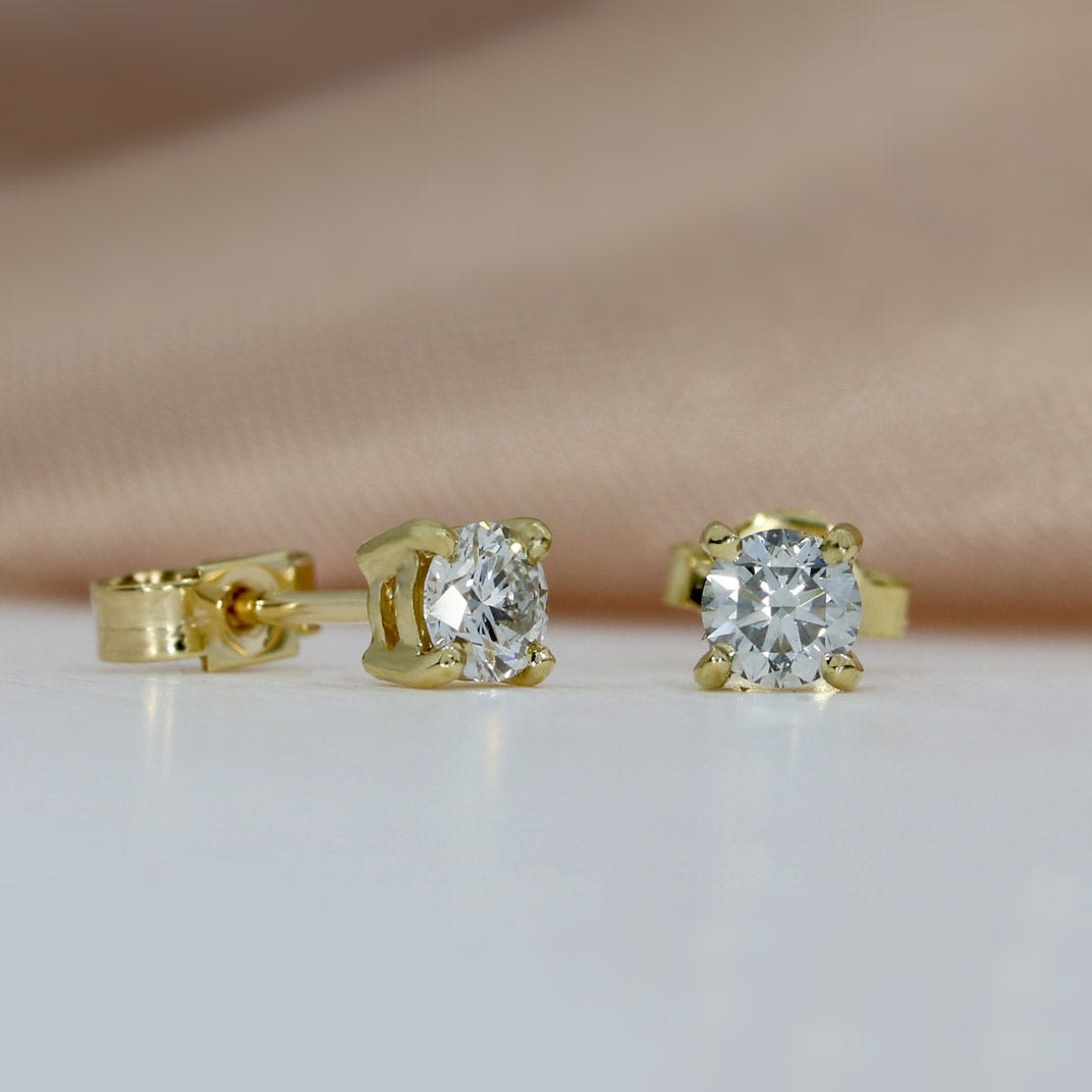 9ct Yellow Gold Lab Grown Diamond Stud Earrings 0.53ct
