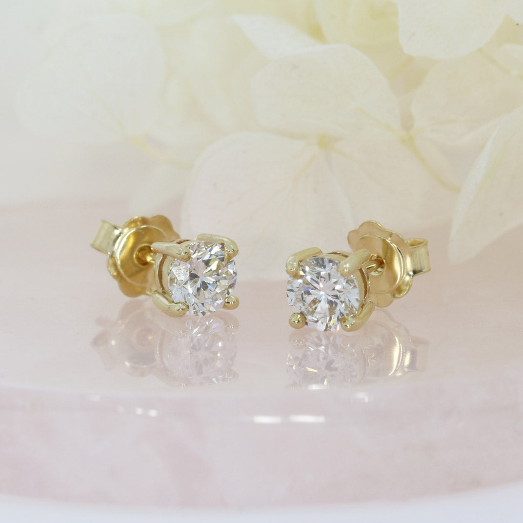 9ct Yellow Gold 4 Lab Grown Diamond Stud Earrings 1.61ct