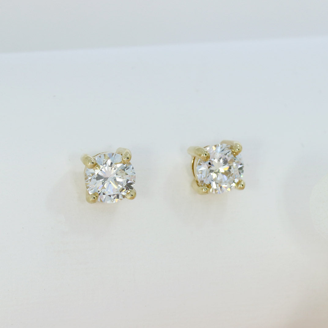 9ct Yellow Gold 4 Lab Grown Diamond Stud Earrings 1.61ct