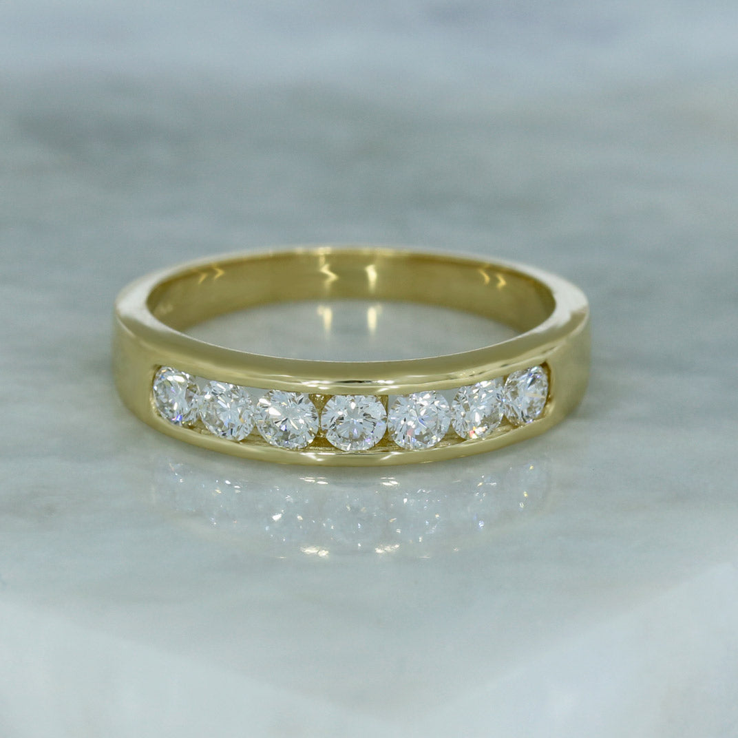 9ct Yellow Gold Channel Set Lab Grown Eternity Ring 0.57ct