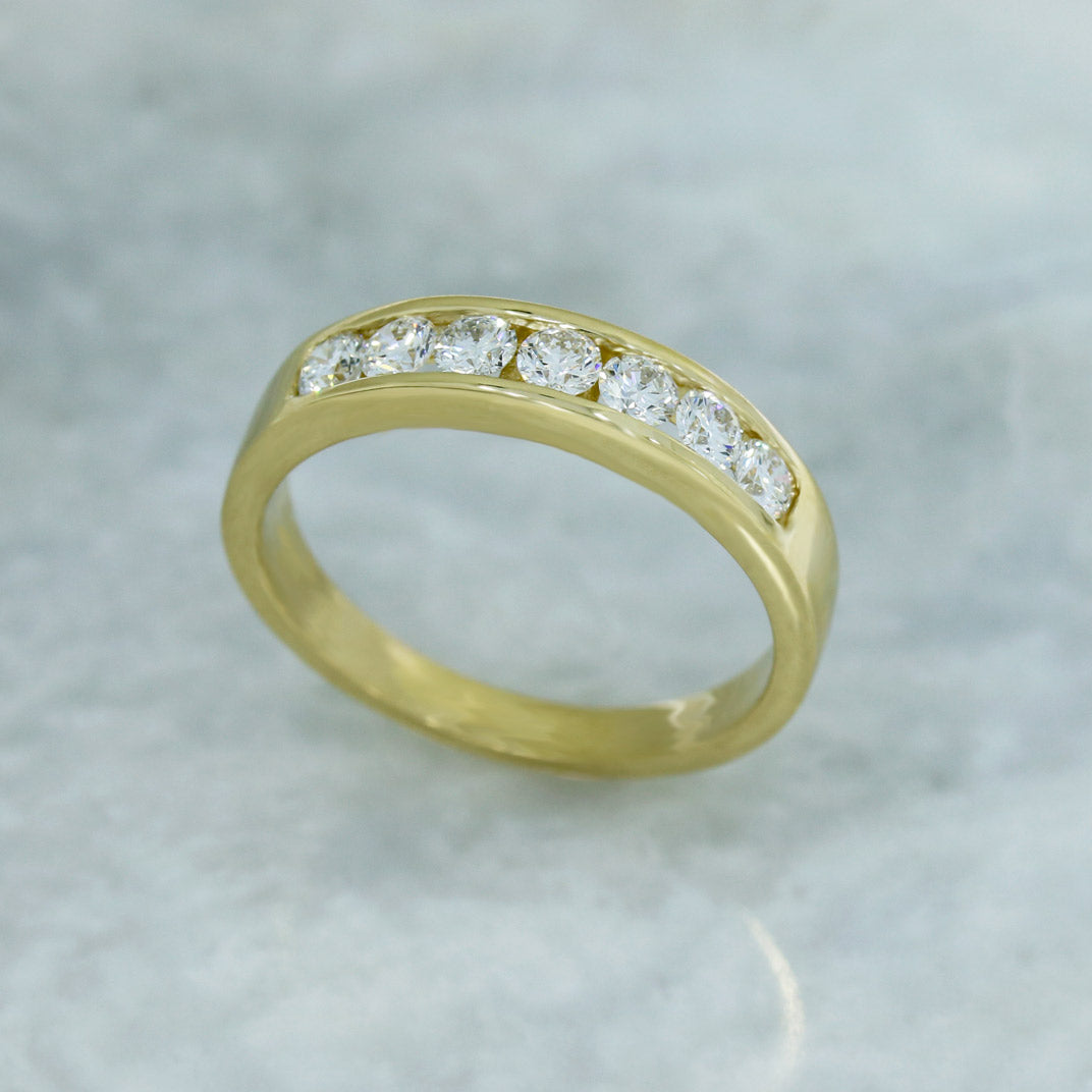 9ct Yellow Gold Channel Set Lab Grown Eternity Ring 0.57ct