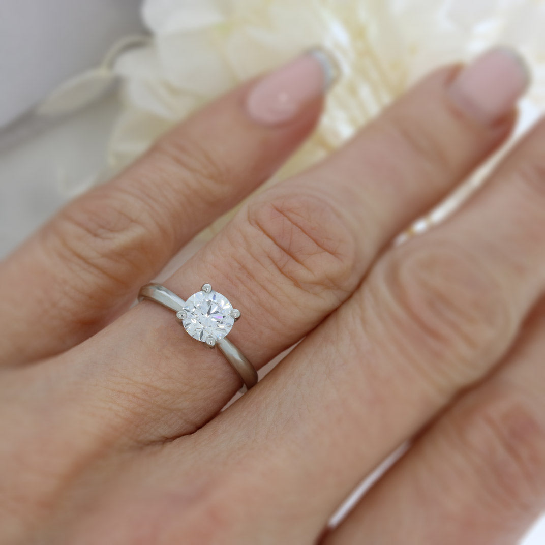 Platinum Certified Lab Grown Diamond Solitaire Ring 1.03ct E VS1
