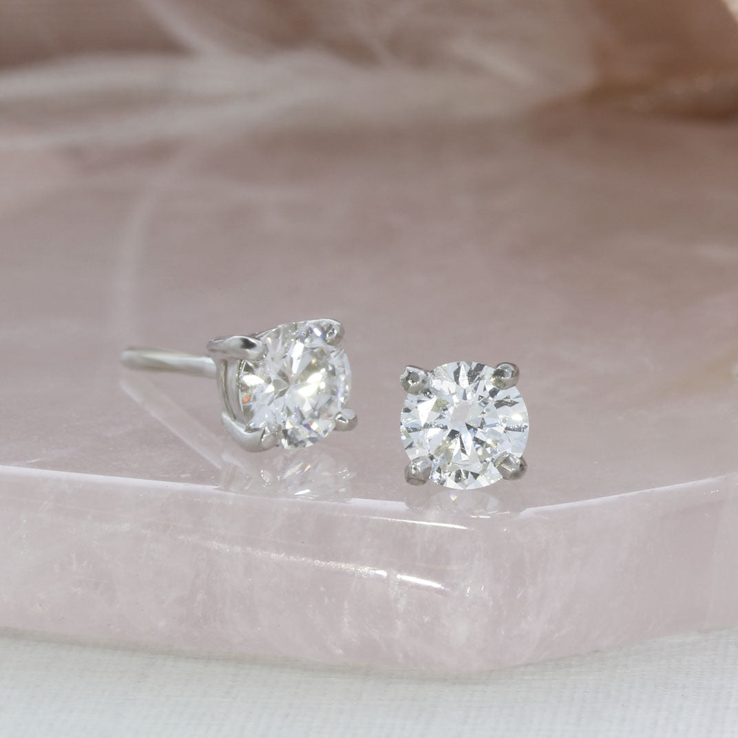 9ct White Gold Lab Grown Diamond Stud Earrings 0.96ct