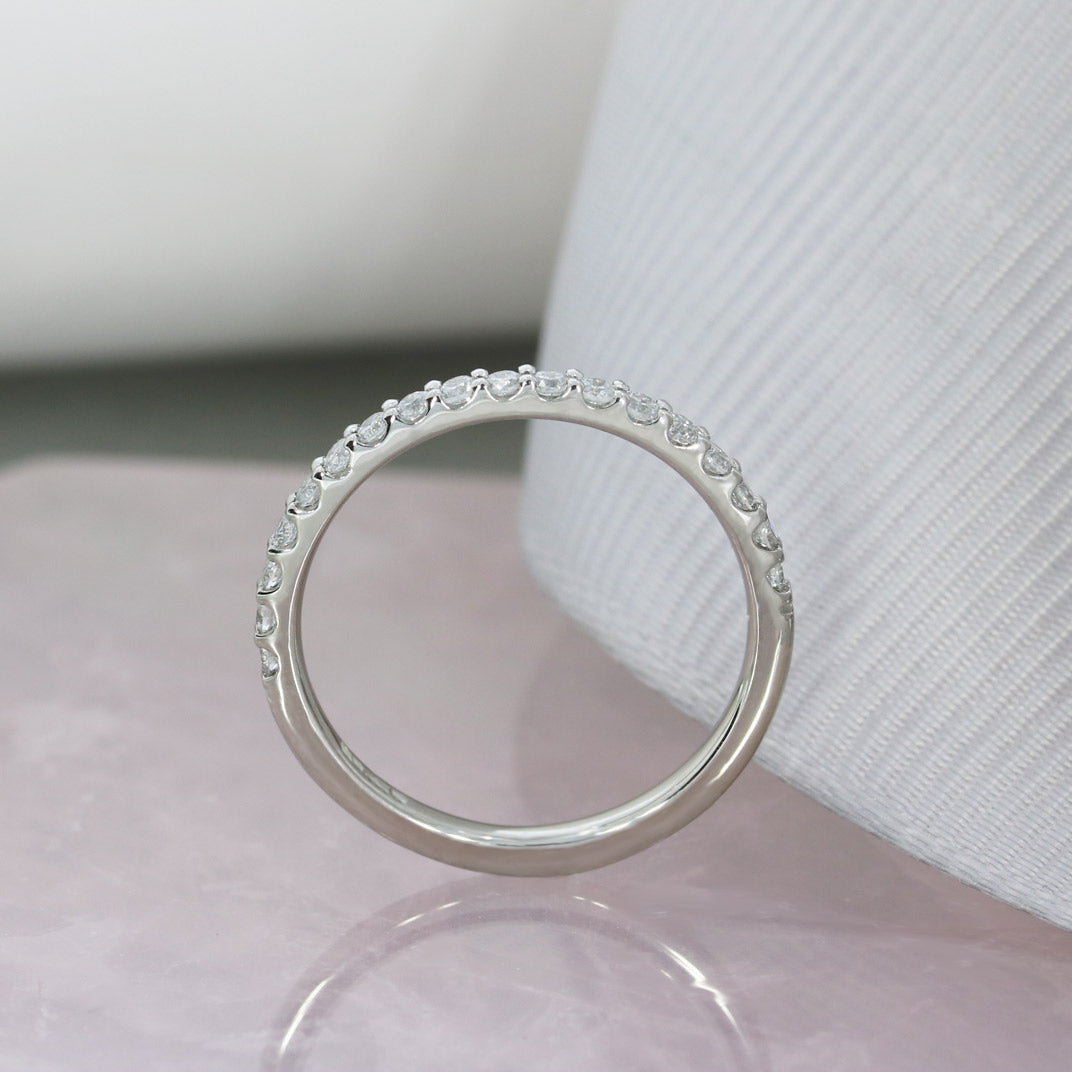 Platinum Claw Set Lab Grown Diamond Eternity/wedding Ring 0.25ct
