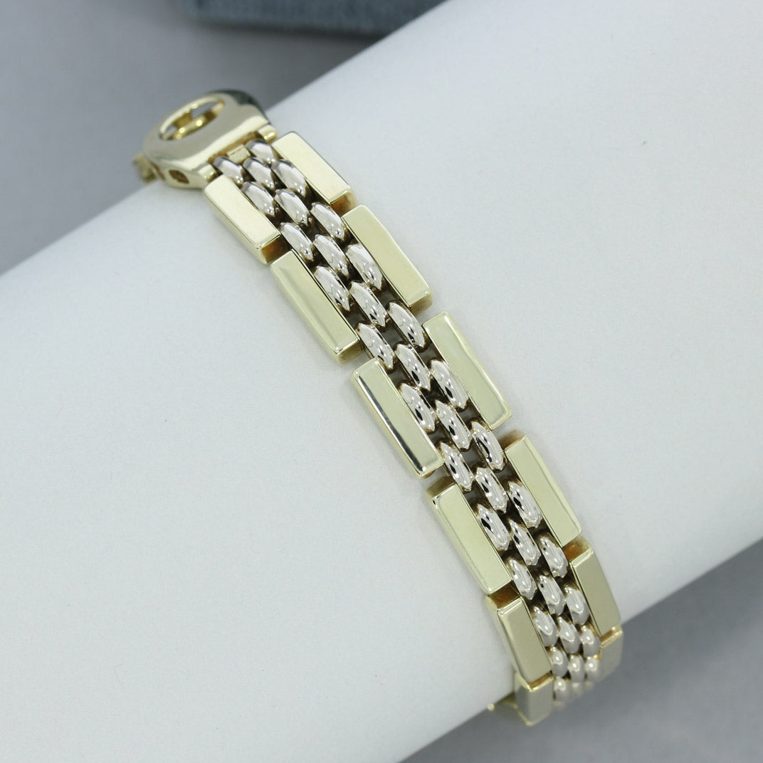 Pre Owned 9ct Yellow Gold 5 Row Gate Bracelet