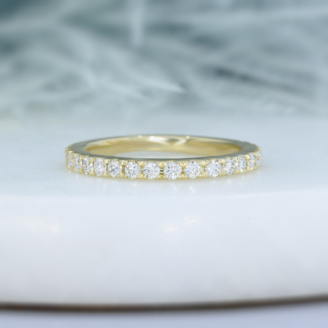 9ct Gold 2mm Claw Set Lab Grown Diamond Eternity Ring 0.70ct