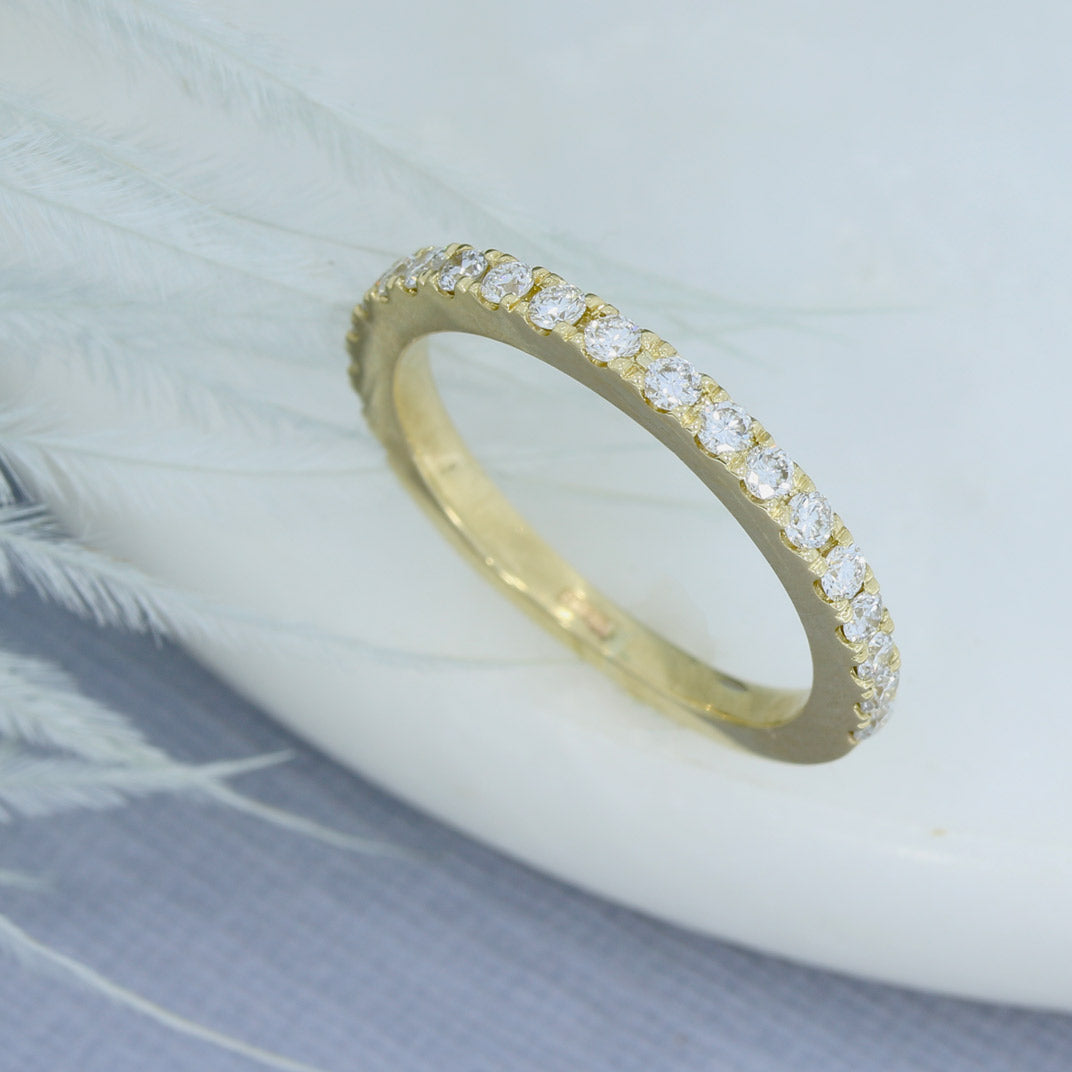 9ct Gold 2mm Claw Set Lab Grown Diamond Eternity Ring 0.70ct