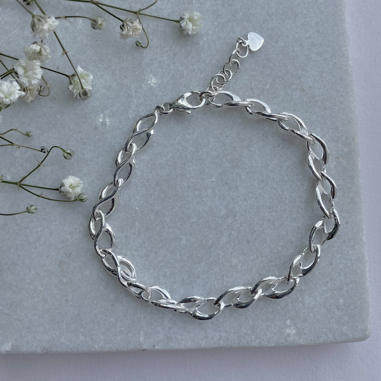 Silver Fancy Entwined Link Bracelet