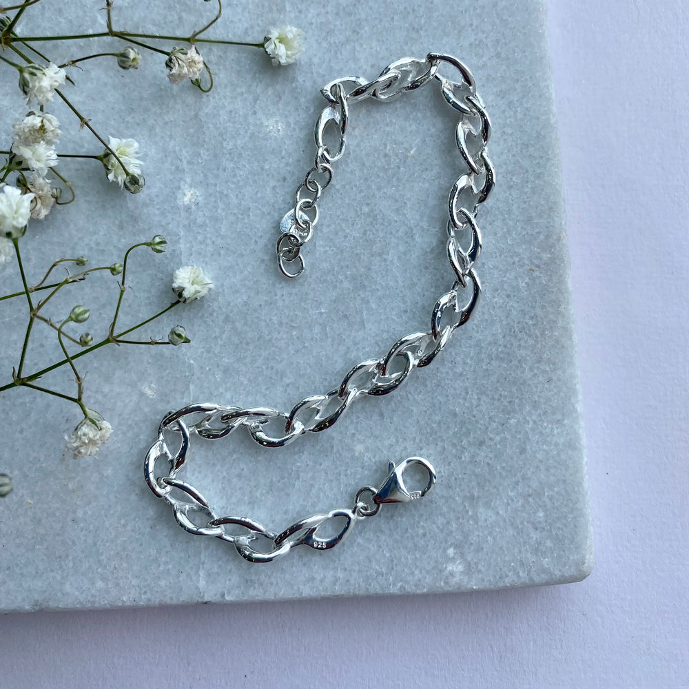 Silver Fancy Entwined Link Bracelet