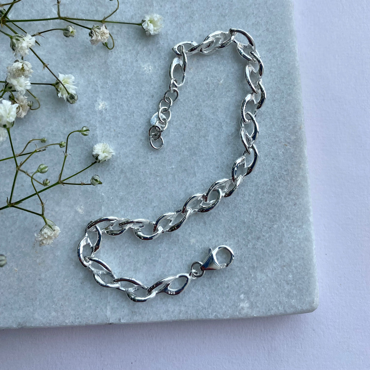 Silver Fancy Entwined Link Bracelet