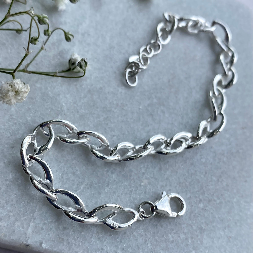 Silver Fancy Entwined Link Bracelet