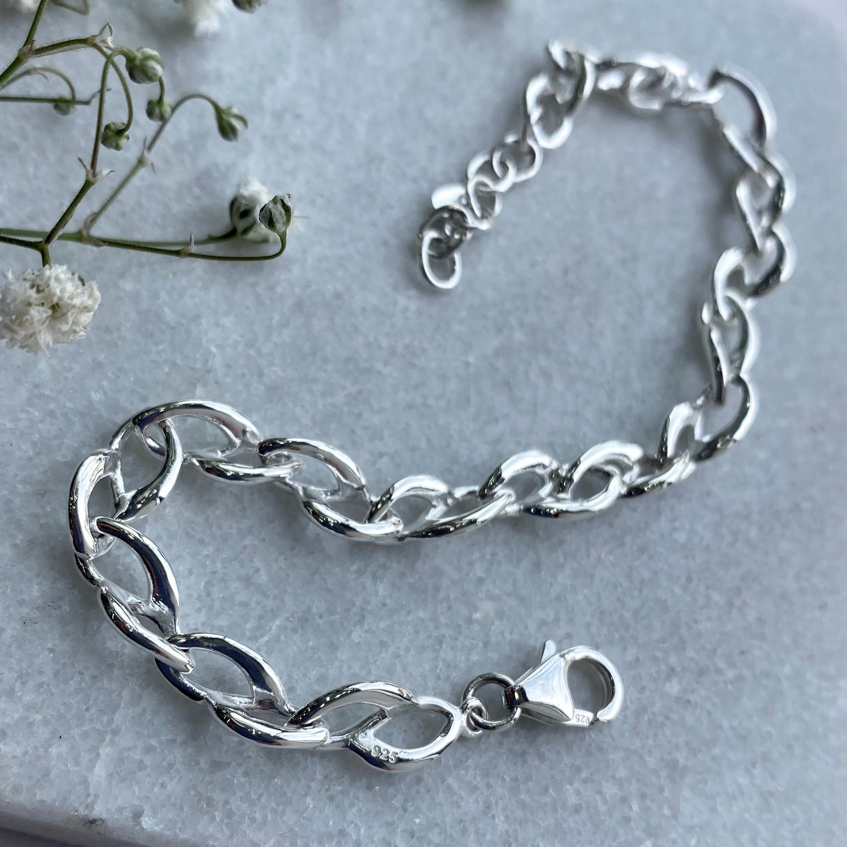 Silver Fancy Entwined Link Bracelet