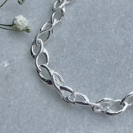 Silver Fancy Entwined Link Bracelet