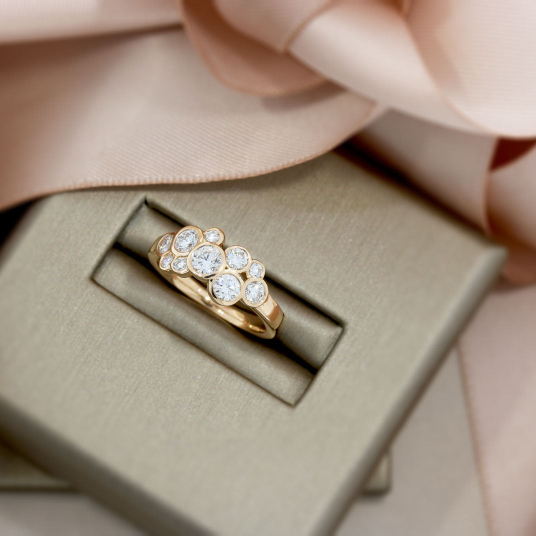 18ct Rose Gold Lab Grown Diamond Bubble Ring 1.00ct