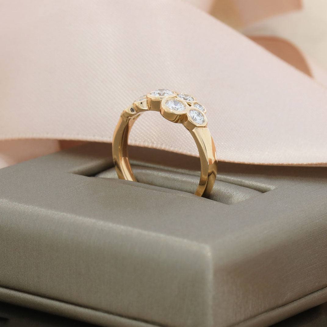 18ct Rose Gold Lab Grown Diamond Bubble Ring 1.00ct