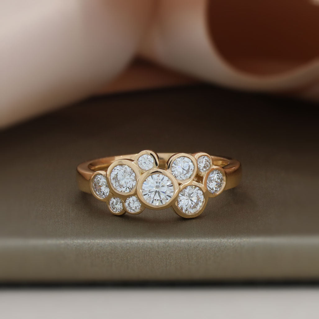 18ct Rose Gold Lab Grown Diamond Bubble Ring 1.00ct