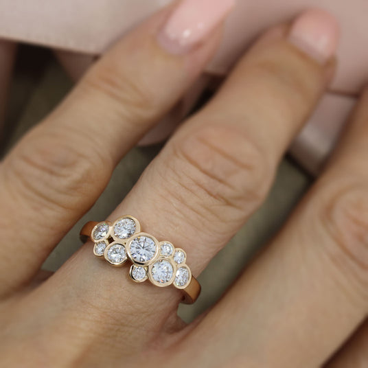 18ct Rose Gold Lab Grown Diamond Bubble Ring 1.00ct