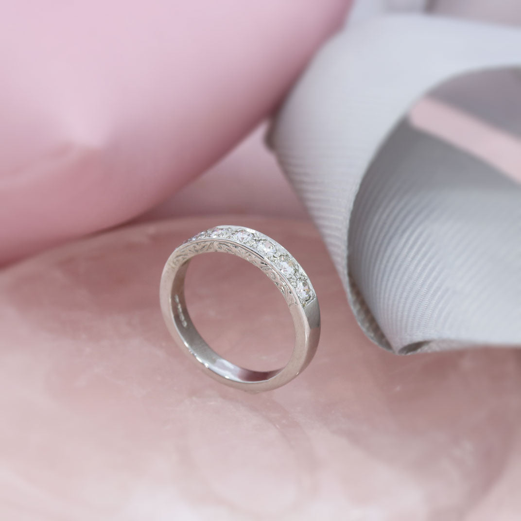 Pre Owned 18ct Gold Pave Set Diamond Eternity Ring Approx Diamond Weight 0.65ct