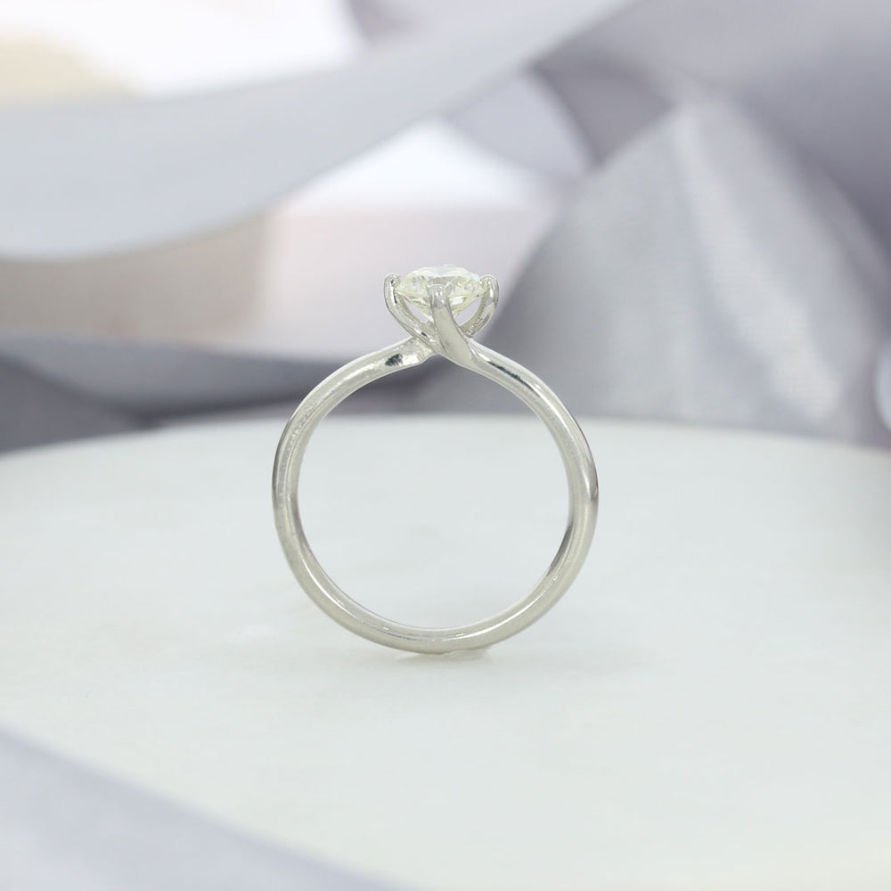 Pre Owned Platinum Compass Set Diamond Solitaire Ring 0.67ct J SI1