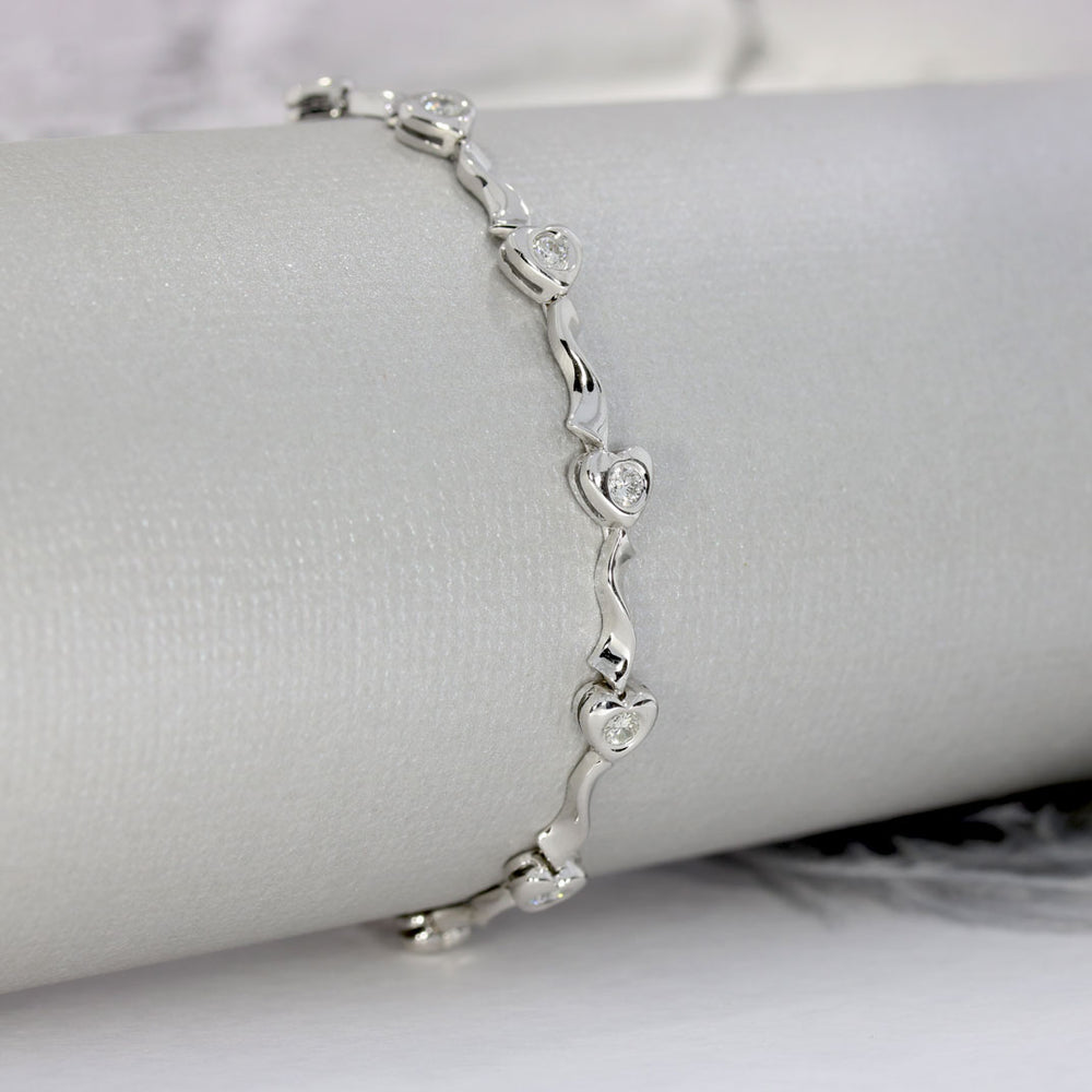Pre-Owned 18ct White Gold Fancy Diamond Bracelet Approx 0.75ct