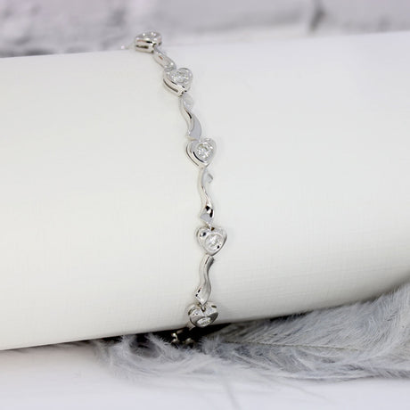 Pre-Owned 18ct White Gold Fancy Diamond Bracelet Approx 0.75ct