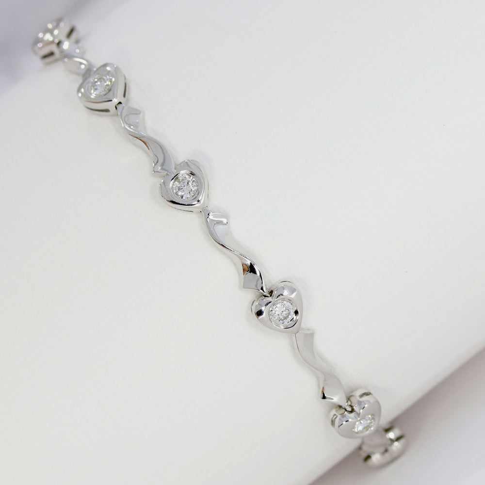 Pre-Owned 18ct White Gold Fancy Diamond Bracelet Approx 0.75ct
