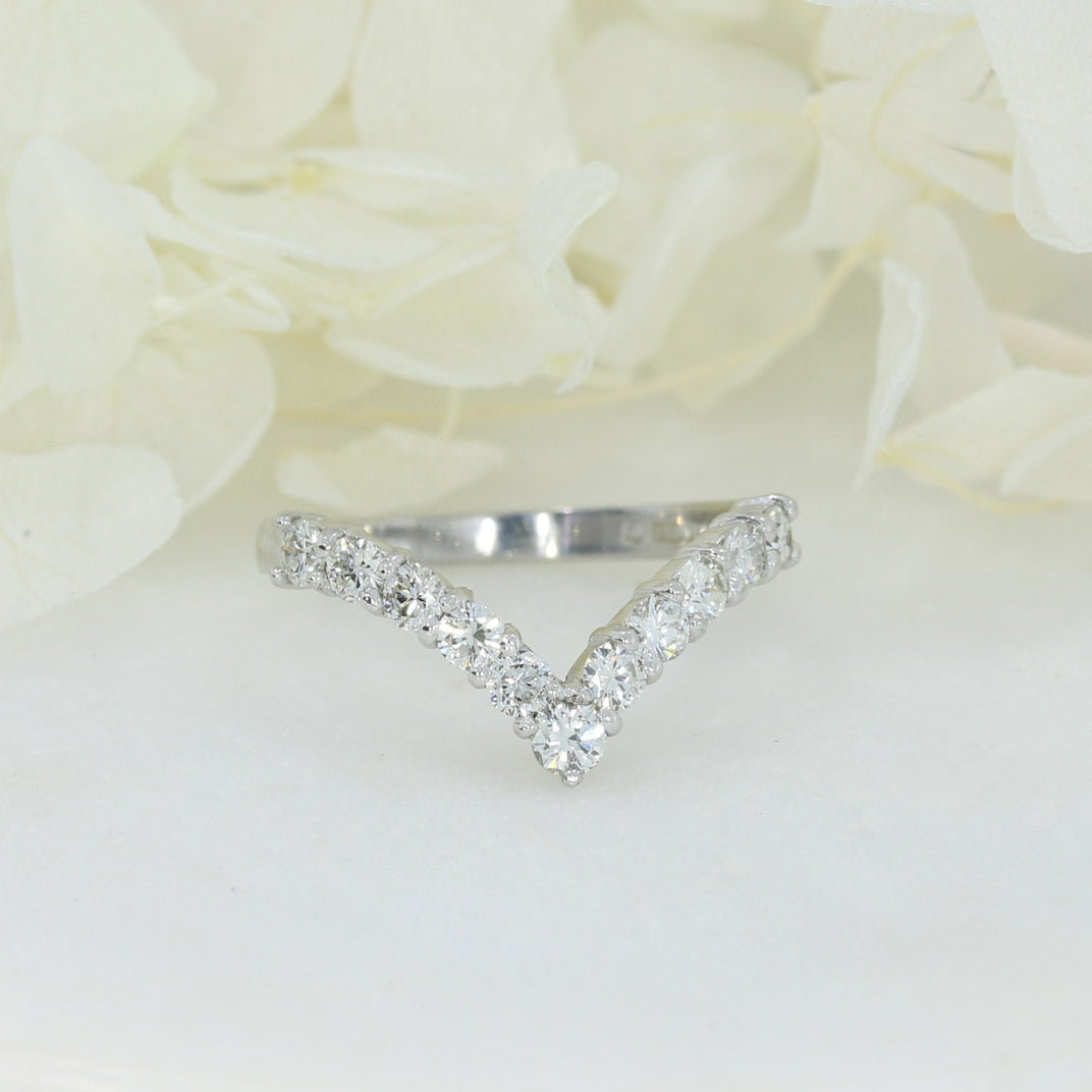 Pre Owned 18ct Gold Claw Set Diamond Wishbone Ring Approx 0.75ct