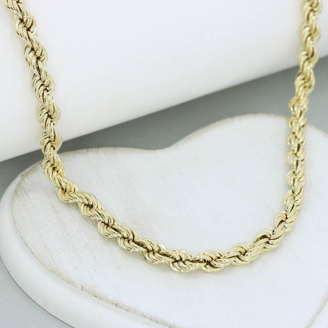 Pre Owned 9ct Yellow Gold 22" Rope Chain