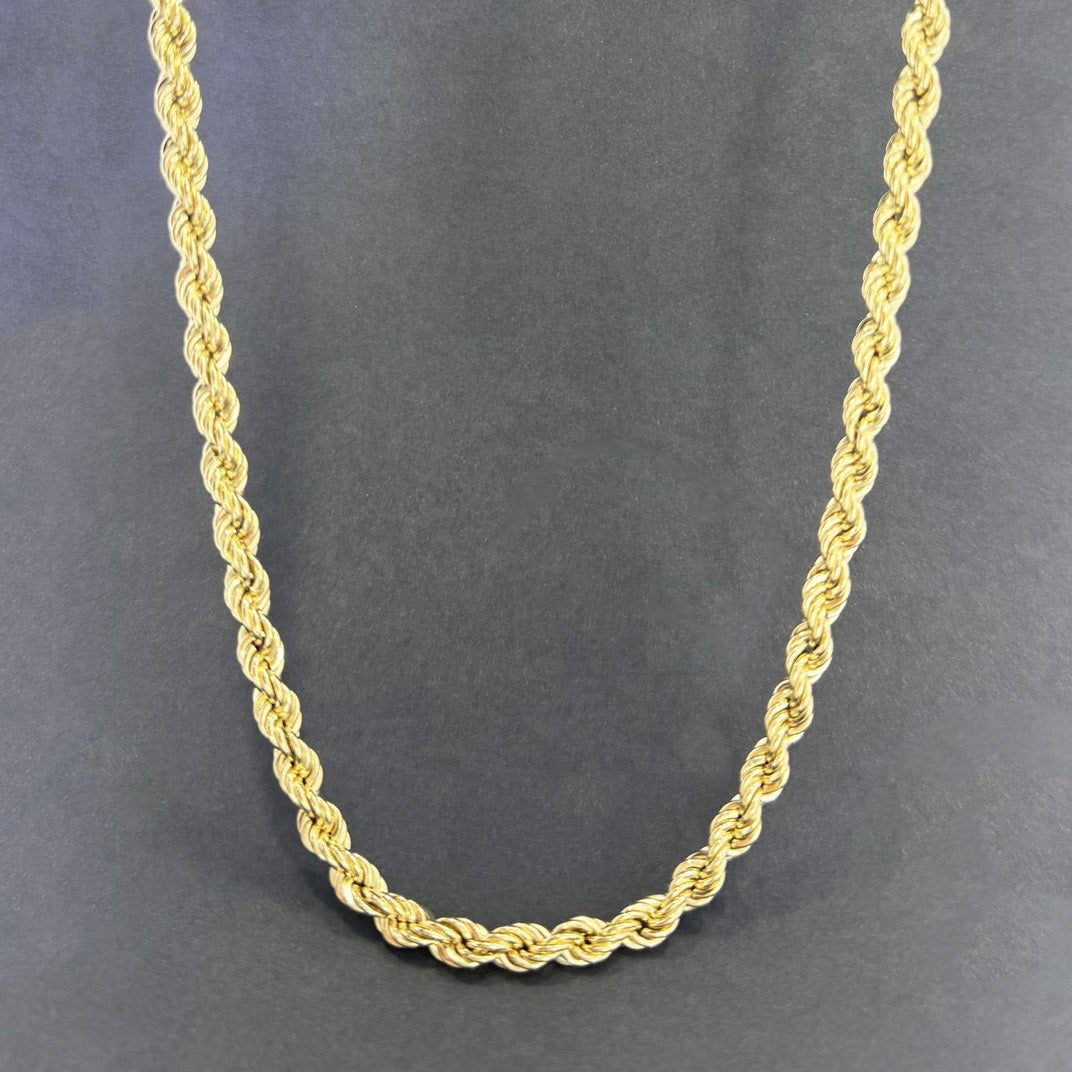 Pre Owned 9ct Yellow Gold 22" Rope Chain