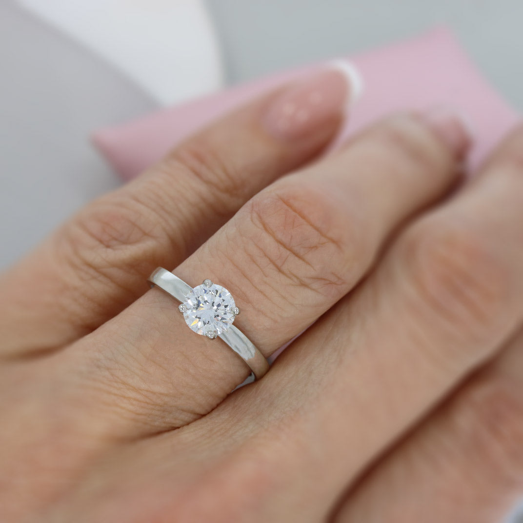 Platinum Certified Diamond Solitaire Ring 1.08ct D SI2