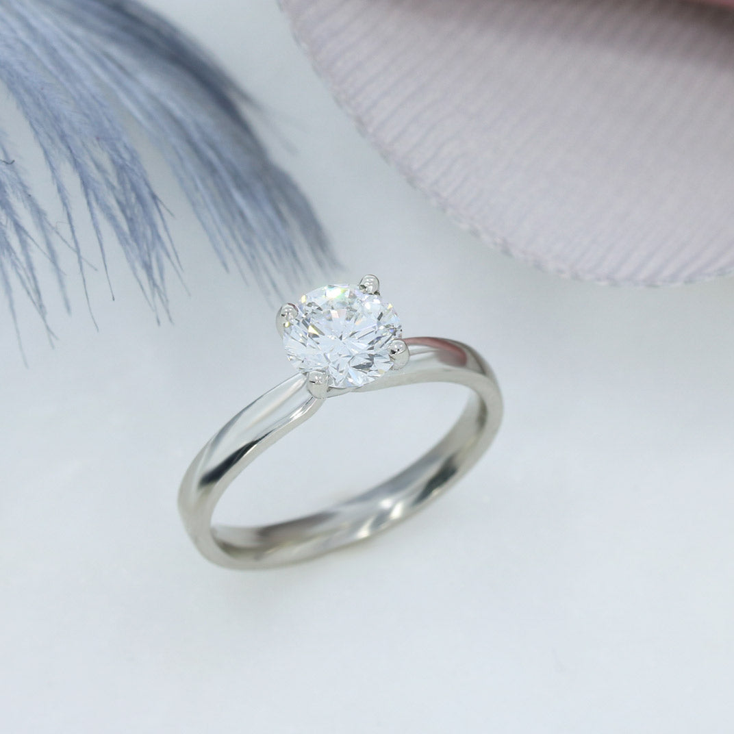 Platinum Certified Diamond Solitaire Ring 1.08ct D SI2