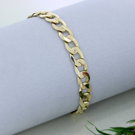 Pre Owned 9ct Yellow Gold Flat Curb Bracelet