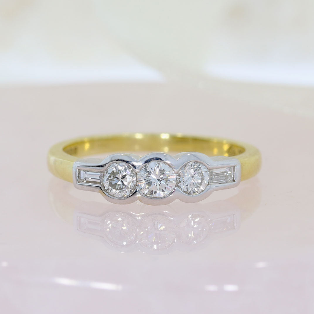 18ct Yellow Gold Fancy Diamond 5 Stone Ring 0.50ct